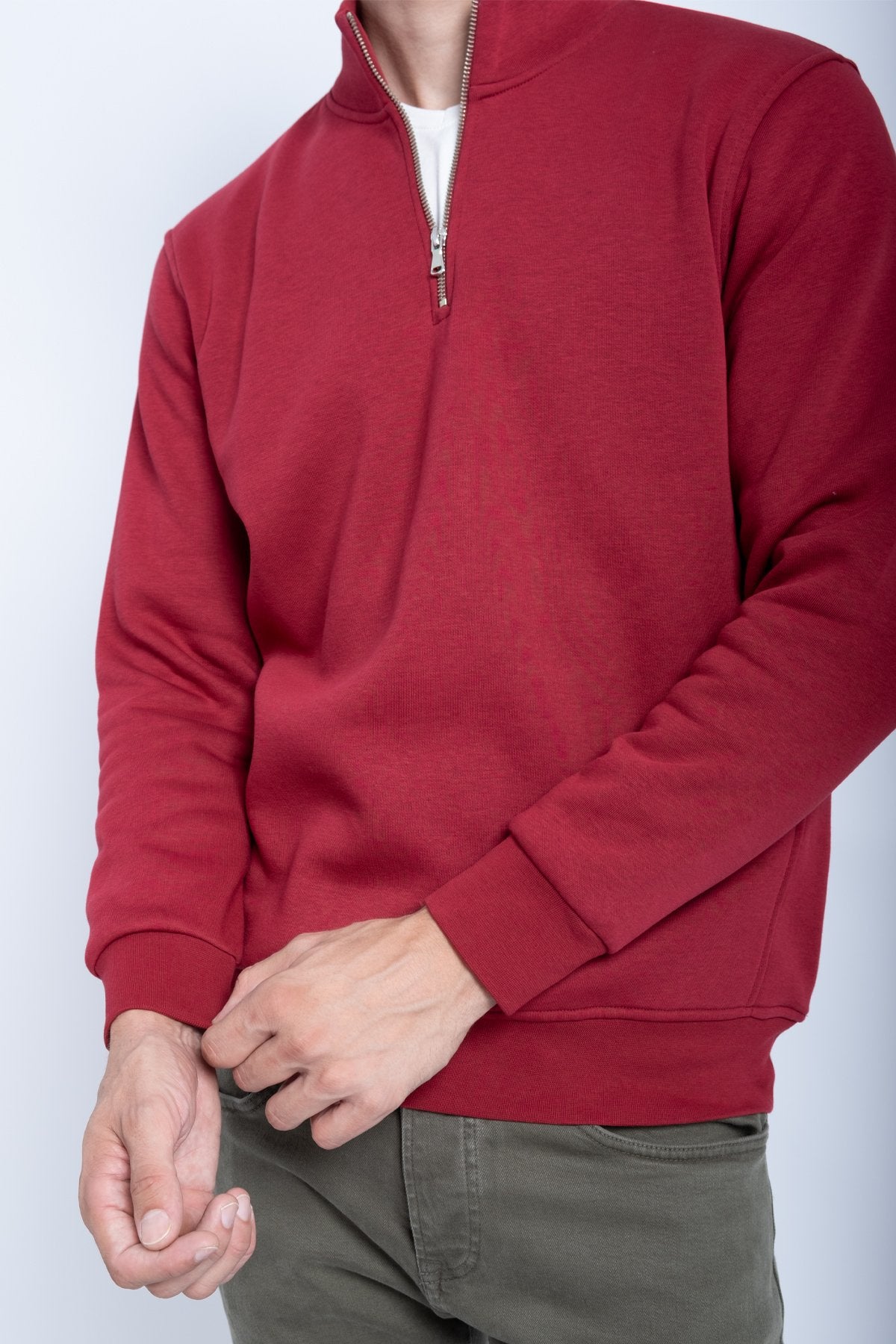 9509 JS DİK YAKA  3 İPLİK METAL FERMUAR -R - Color: VİŞNE