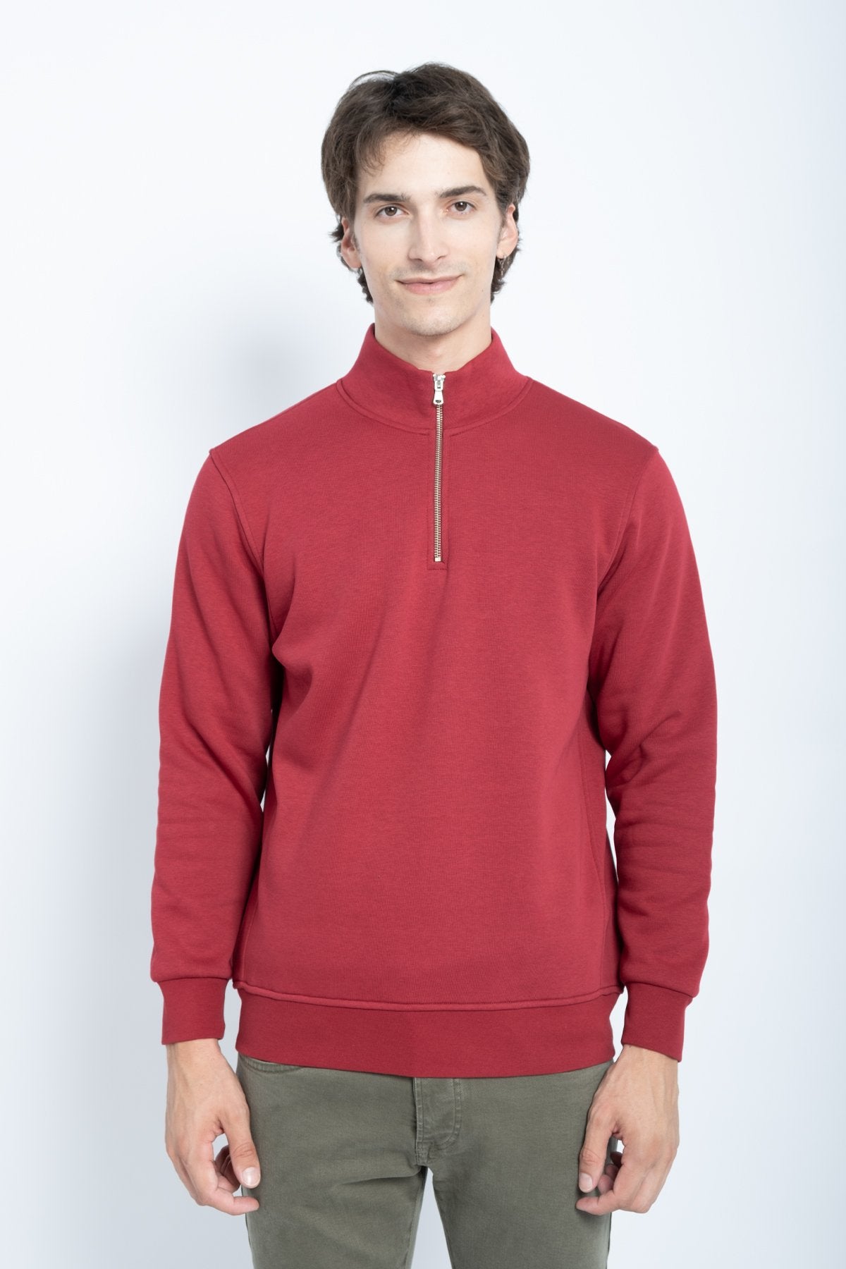 9509 JS DİK YAKA  3 İPLİK METAL FERMUAR -WS - Color: VİŞNE
