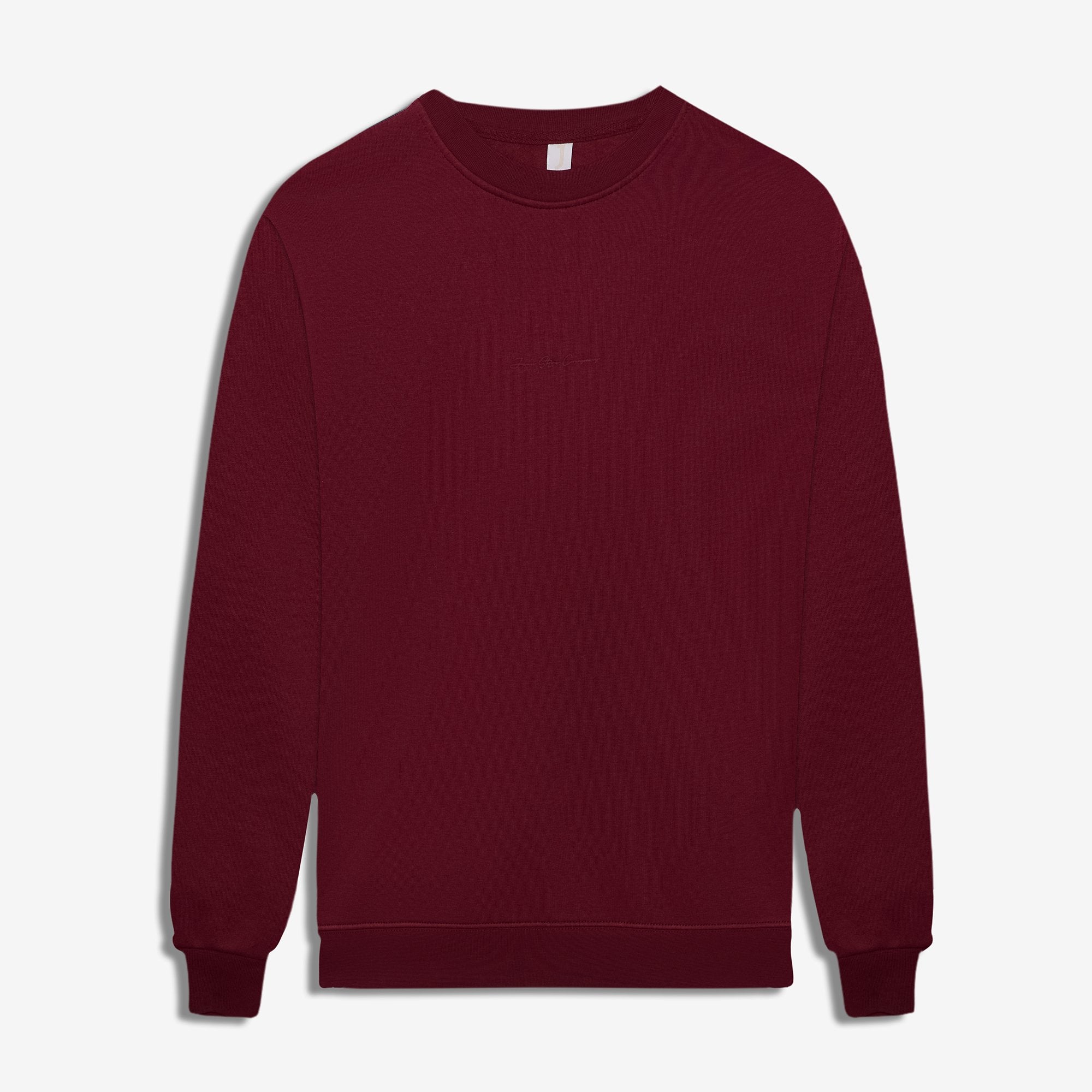 9507 JS 0 YAKA ENJ BASKI  3 İPLİK SWEAT -WS - Color: BORDO