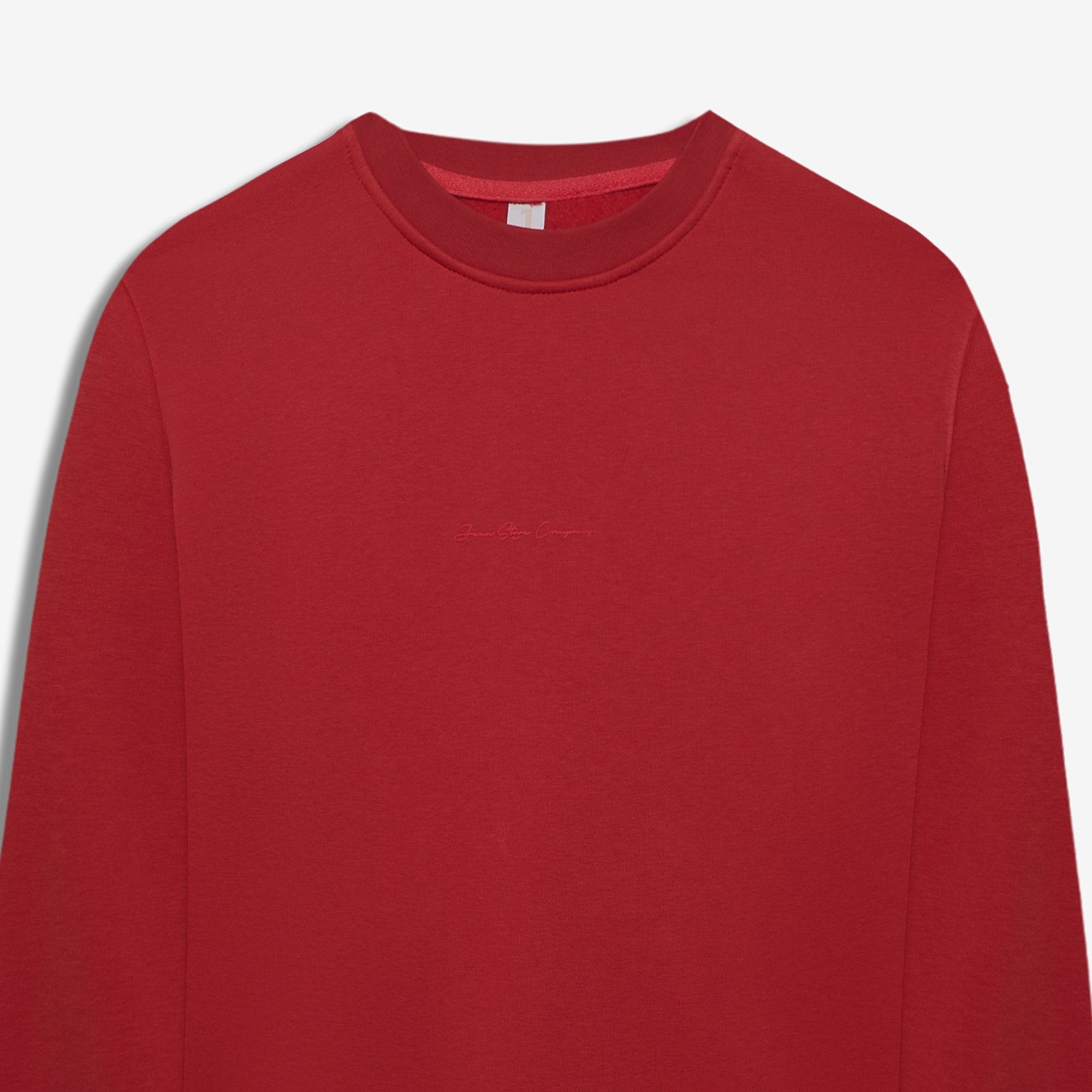 9507 JS 0 YAKA ENJ BASKI  3 İPLİK SWEAT -R - Color: B KIRMIZI