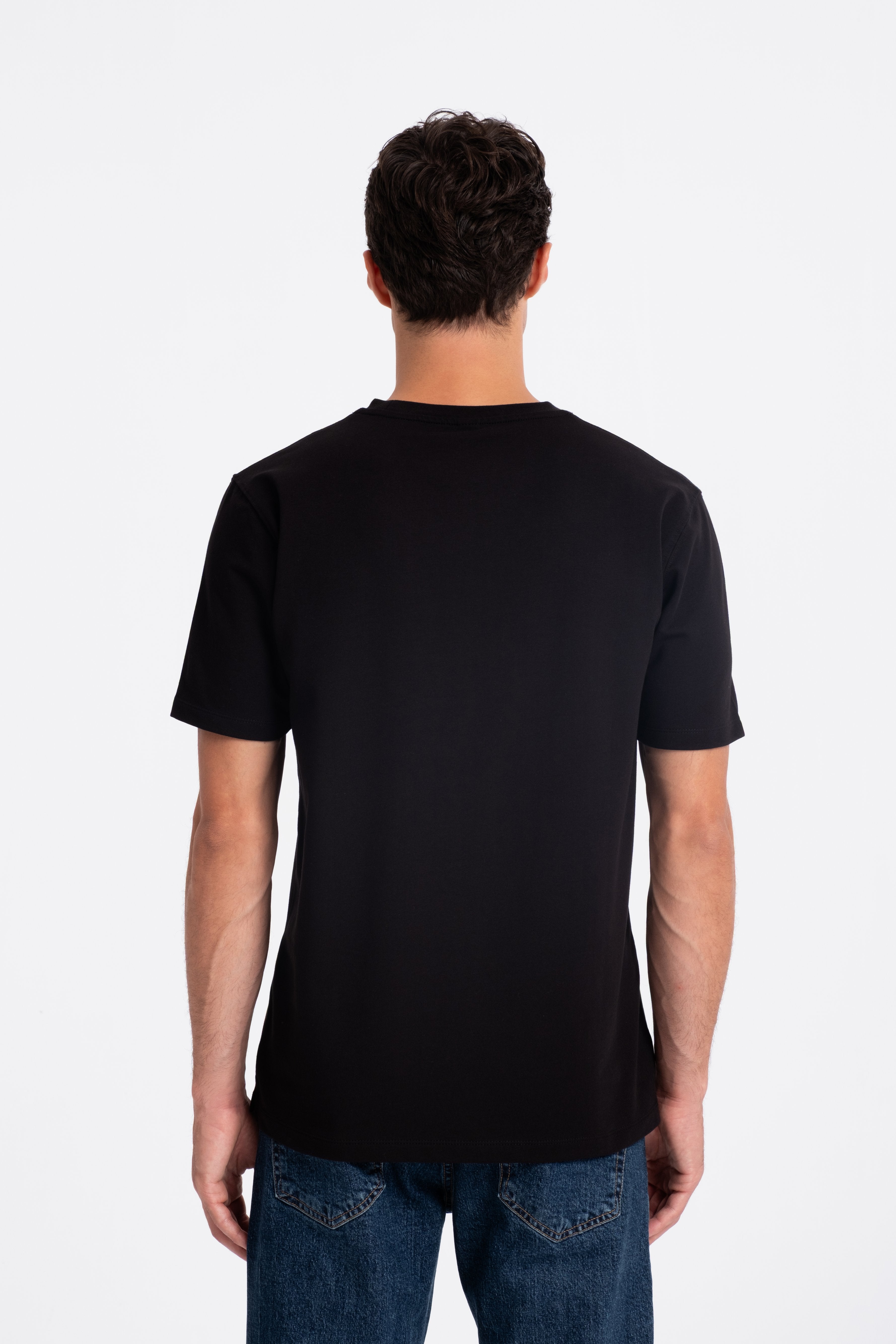 9577 JS 0 YAKA 2 İPLİK T SHİRT -WS - Color: SİYAH
