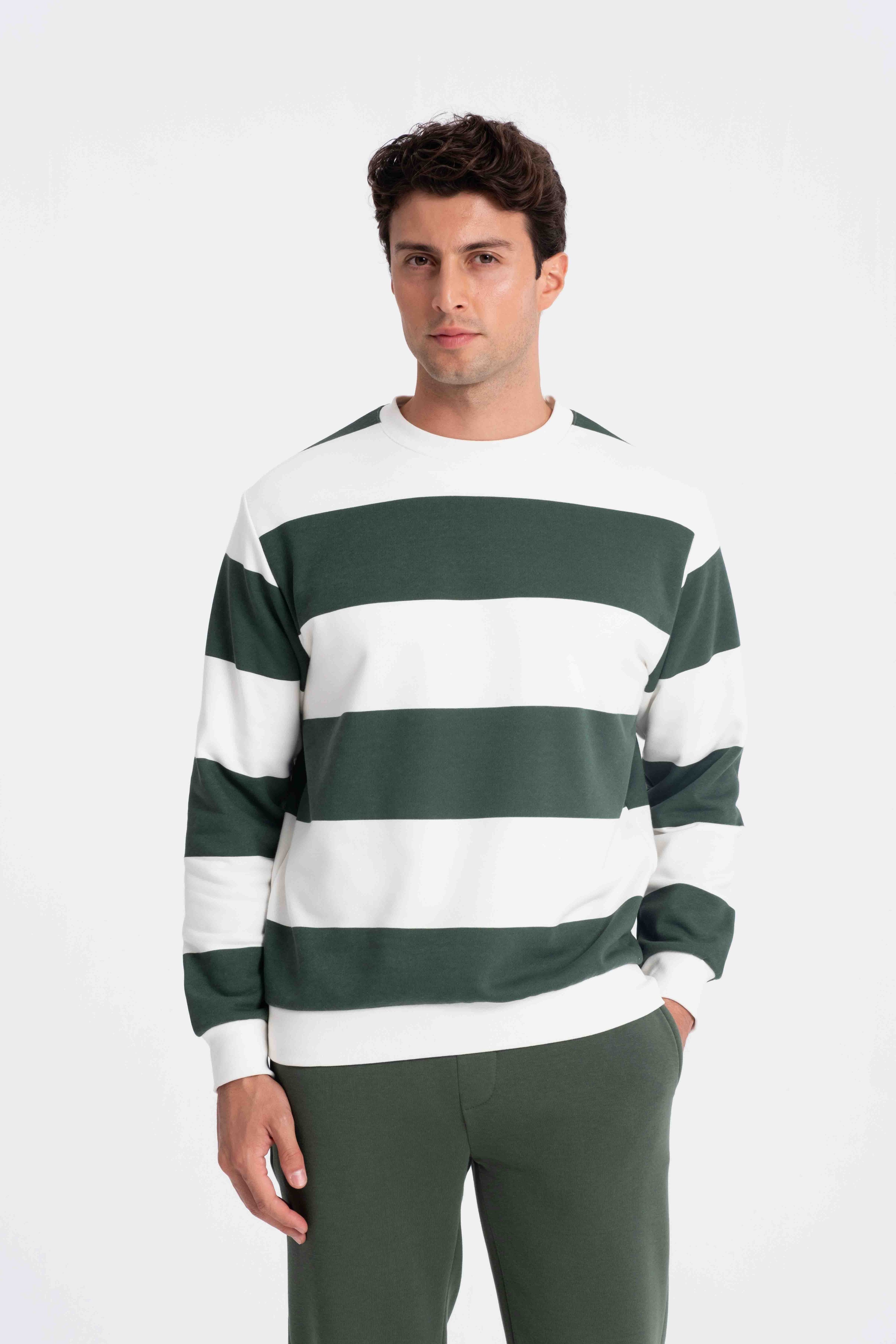 9536 JS 0 YAKA RİNGEL BASKI  SWEAT -R - Color: NEFTİ