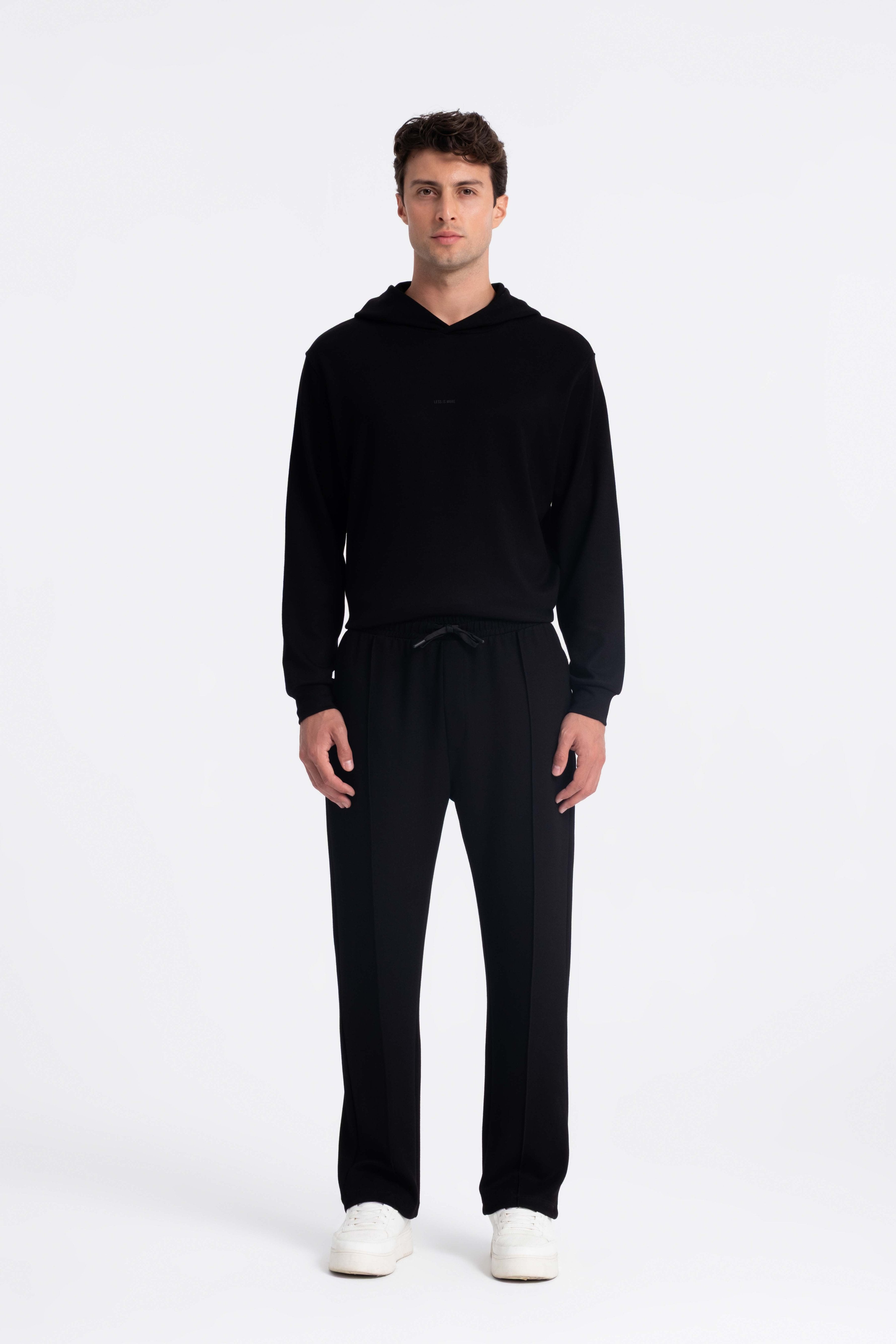 9574 JS MODAL BAGGY  ÖRME PANT -WS - Color: SİYAH