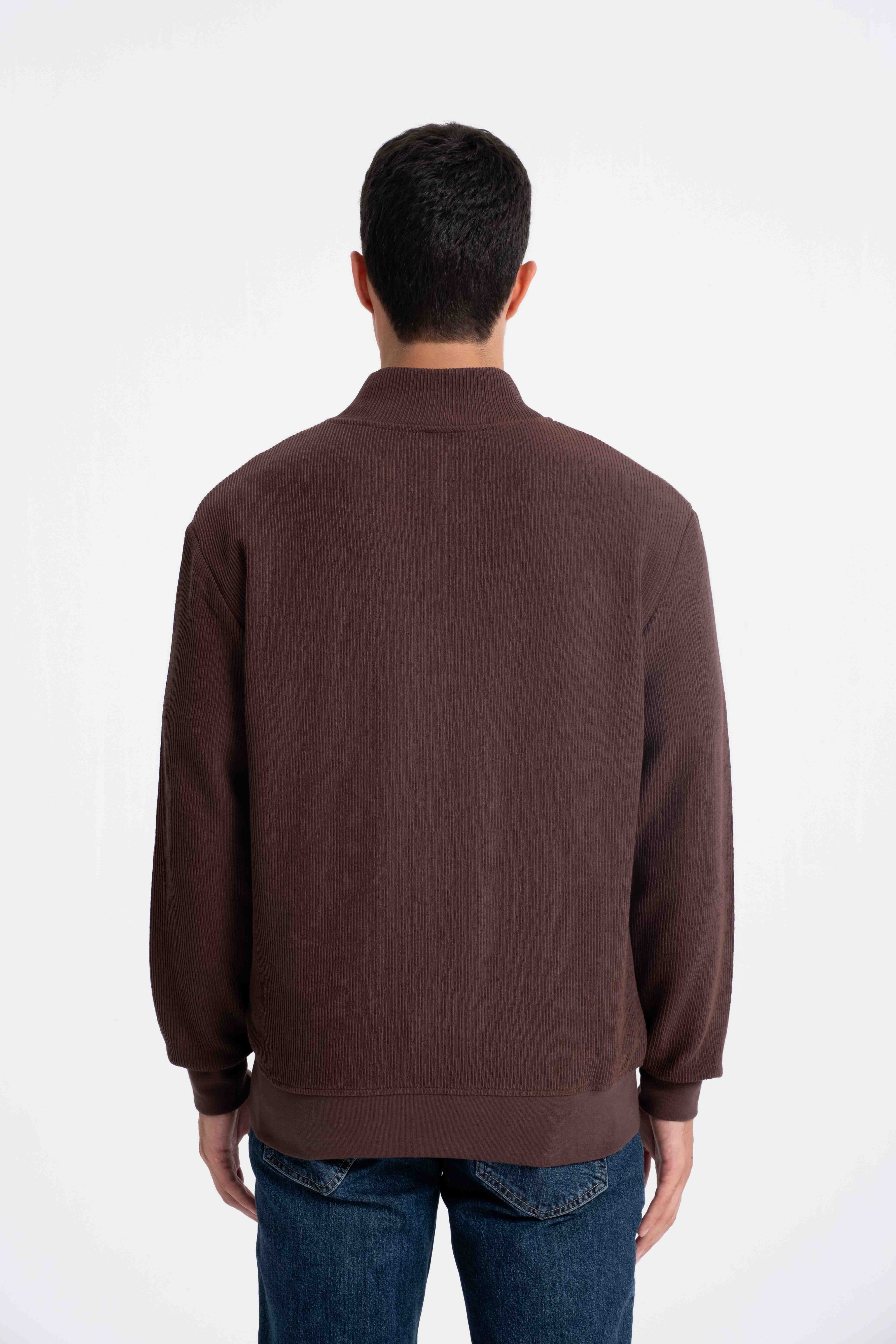 9517 JS DİK YAKA RP SELANİK SWEAT -R - Color: KAHVE