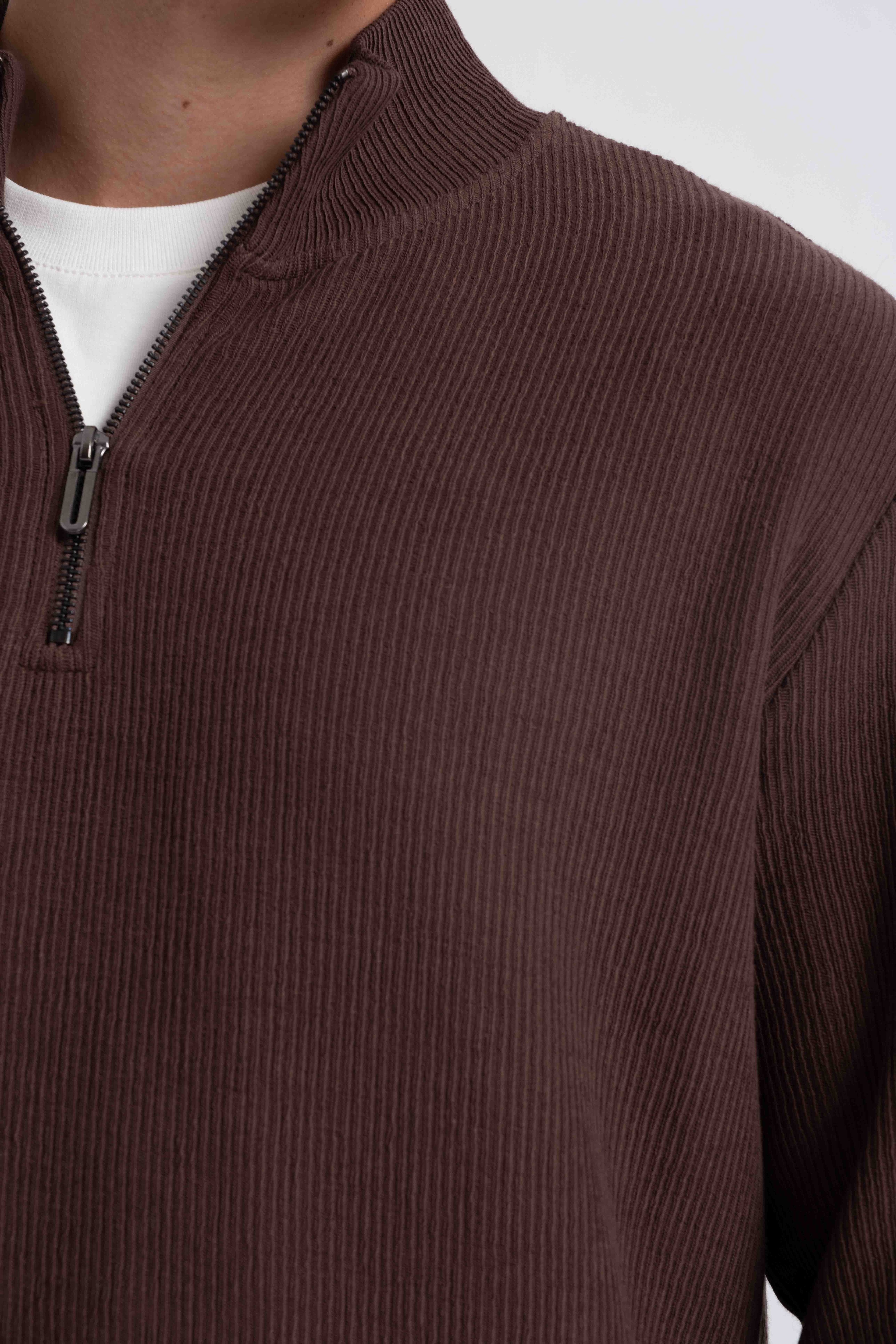 9517 JS DİK YAKA RP SELANİK SWEAT -R - Color: KAHVE