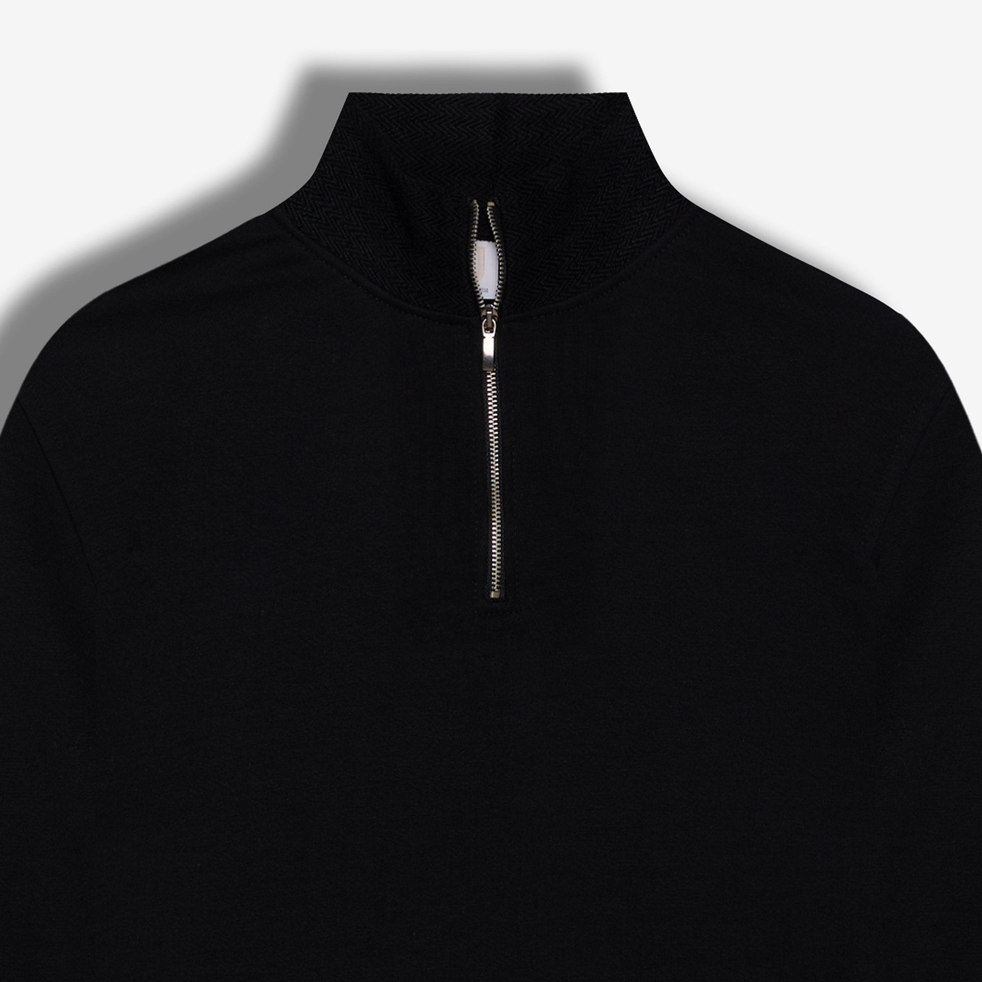 9560 JS DİK YAKA FERMUARLI  3 İP BALIKSIRTI SWEAT -WS - Color: SİYAH