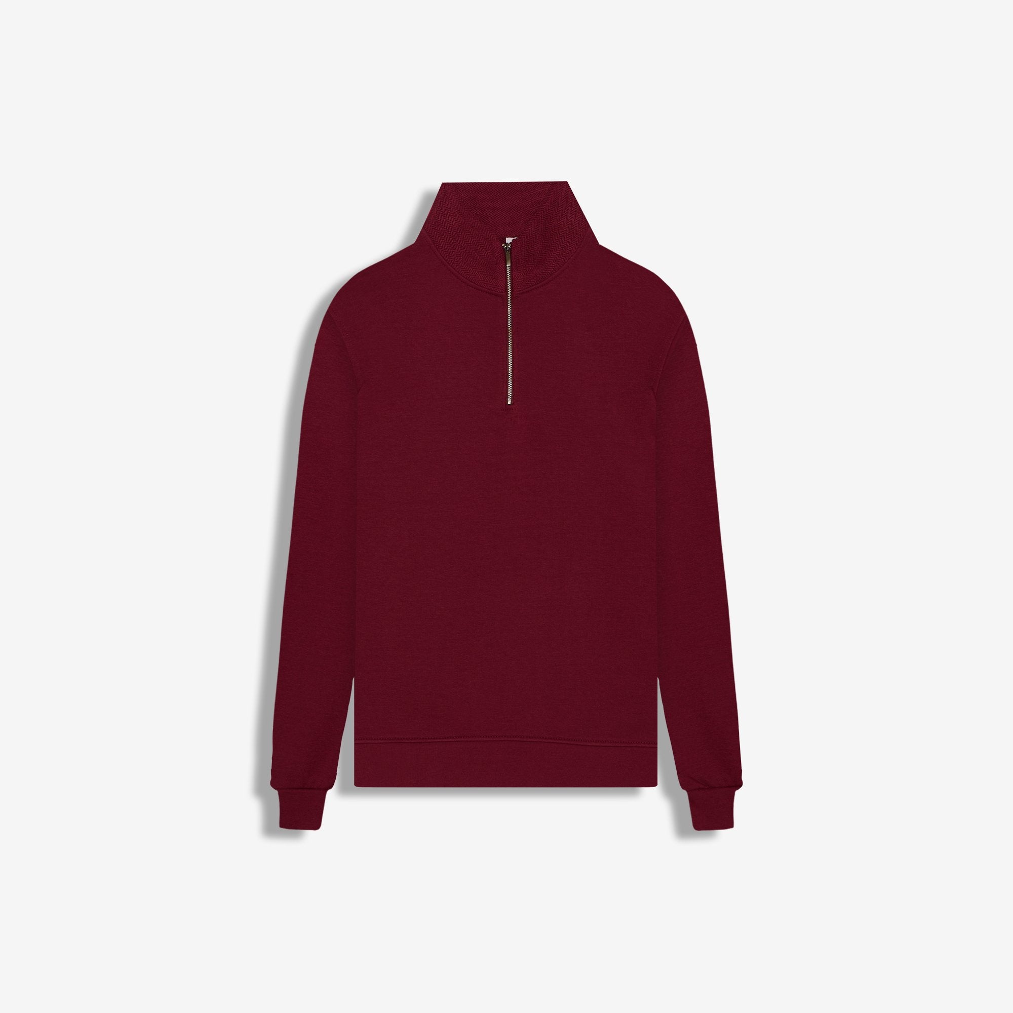 9560 JS DİK YAKA FERMUARLI  3 İP BALIKSIRTI SWEAT -R - Color: BORDO