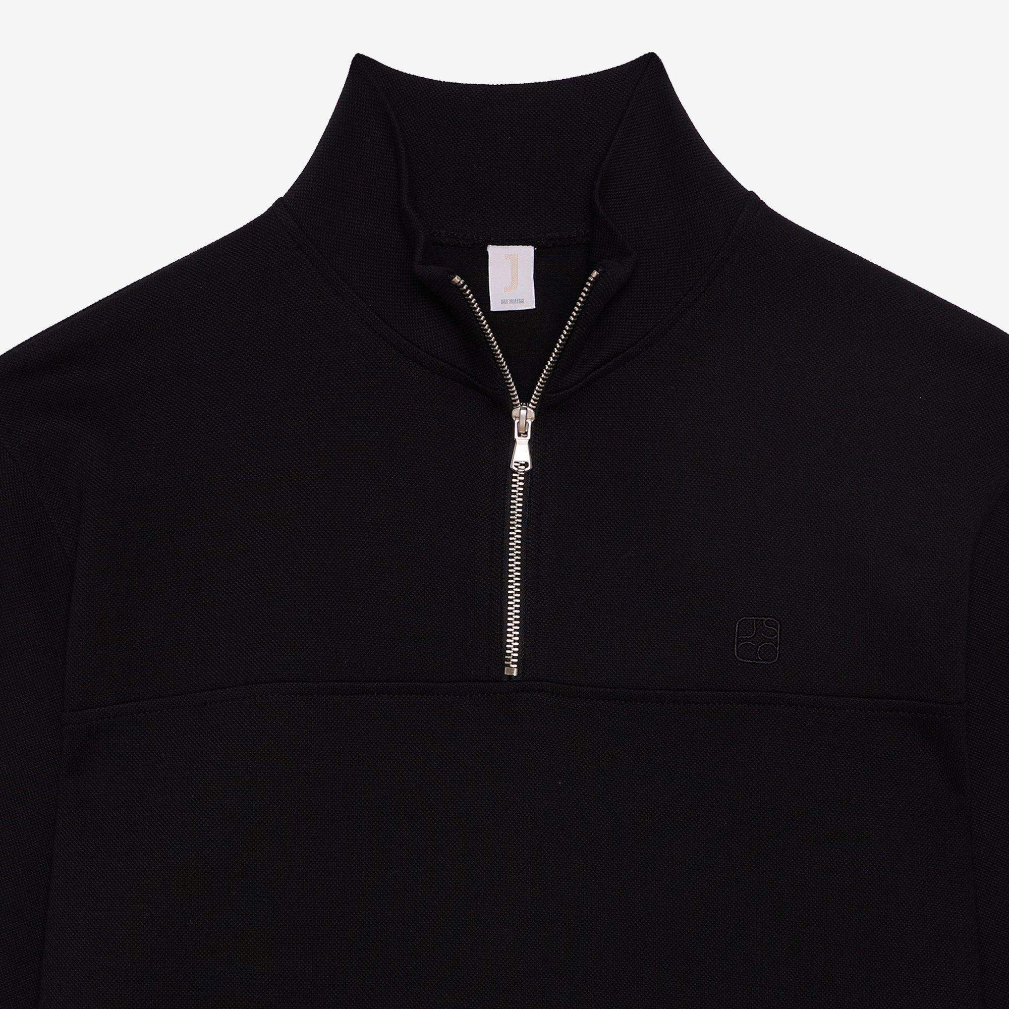 9556 JS DİK YAKA FERMUARLI   LAKİNT SWEAT -R - Color: SİYAH