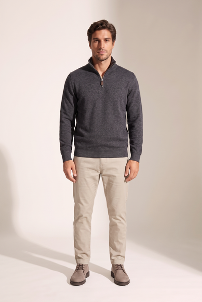 Dik Yaka Fermuarlı Muline Selanik Sweat (6228)
