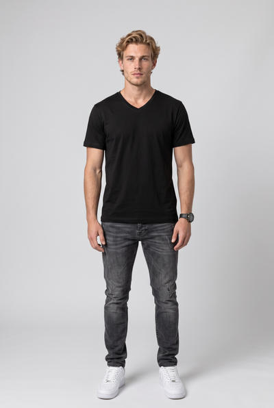 V Yaka Basic Lyc Süprem T-Shirt (6247)