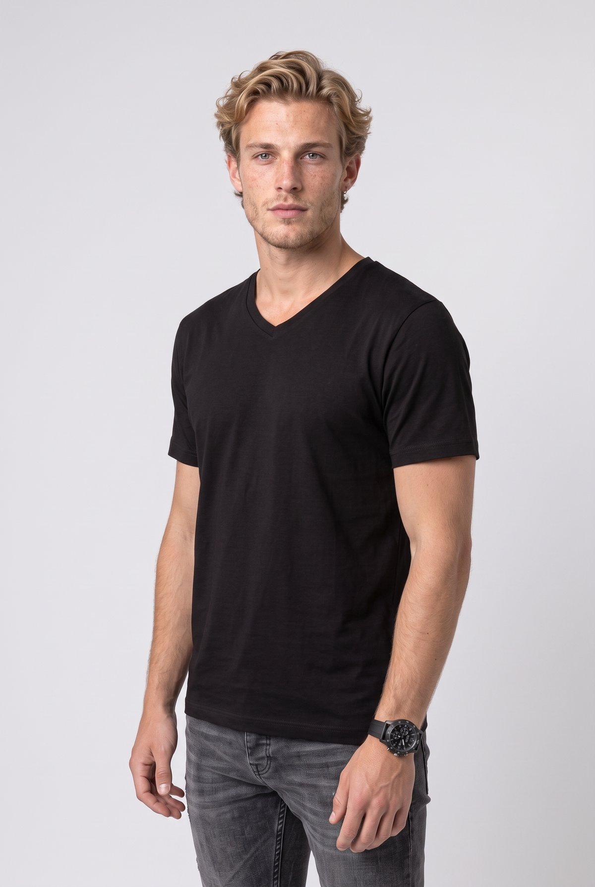 V Yaka Basic Lyc Süprem T-Shirt (6247)